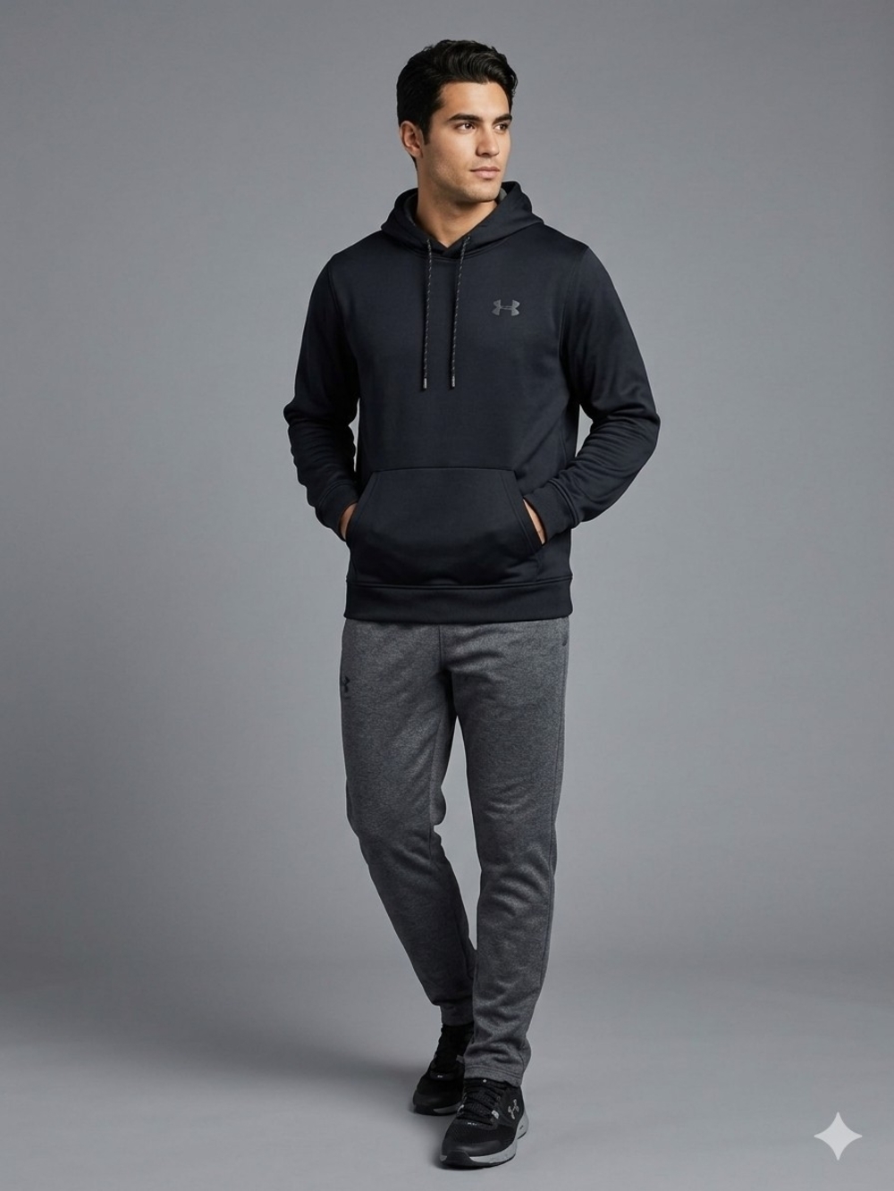 Under Armour Men’s Loose Black Hoodie - Lightweight Pullover Coldgear